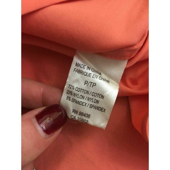 Theory Womens Coral Orange Long Sleeve Work Career Dress Shirt Top P Xs Small - Picture 6 of 6